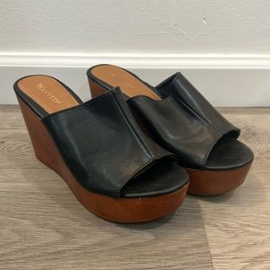 Black Wedge Heels